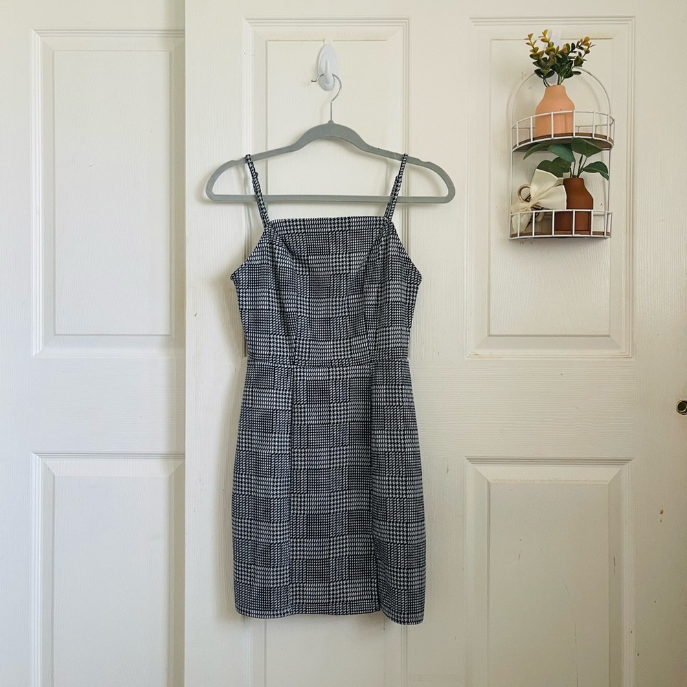 Classic Black and White Checkered Dress